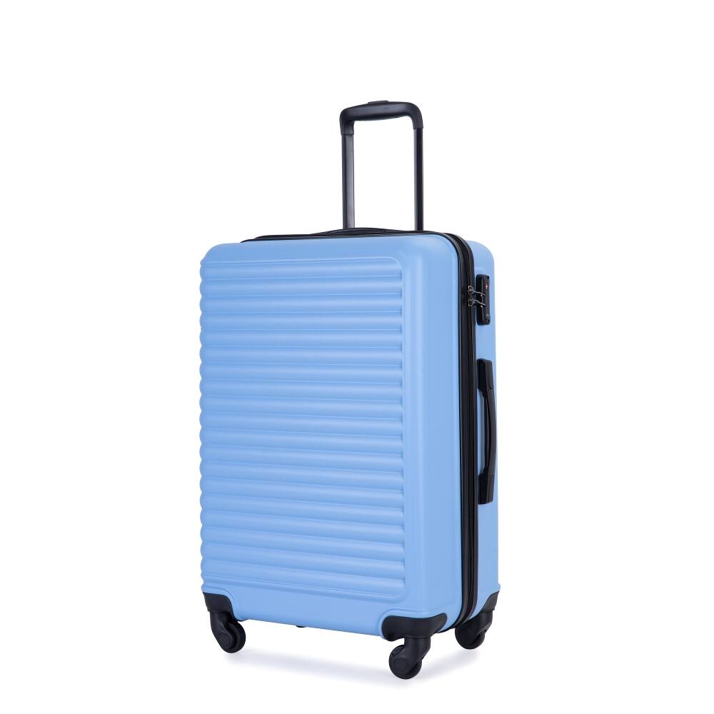 Back. Ropilly - Ropilly 3 Piece Luggage Set Hardshell Suitcase with Wheels Light Blue - Light Blue.