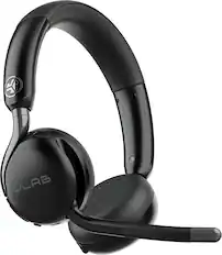 Front. JLab - GO Work Wireless Bluetooth Over The Ear Headset (3rd Gen) - Black.