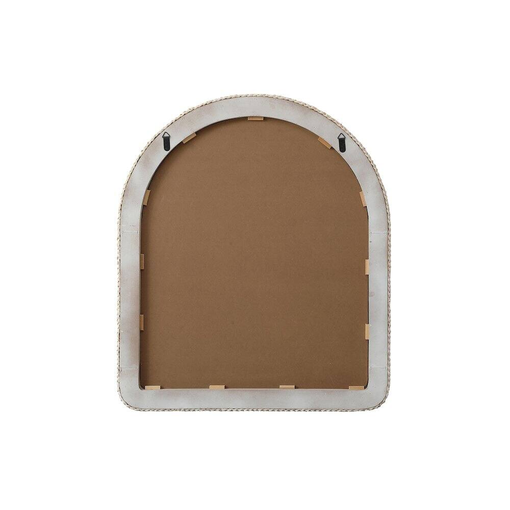 Angle. Elegant Decor - Arch Cornhusk Mirror 36x42 in Linen White - Linen White.