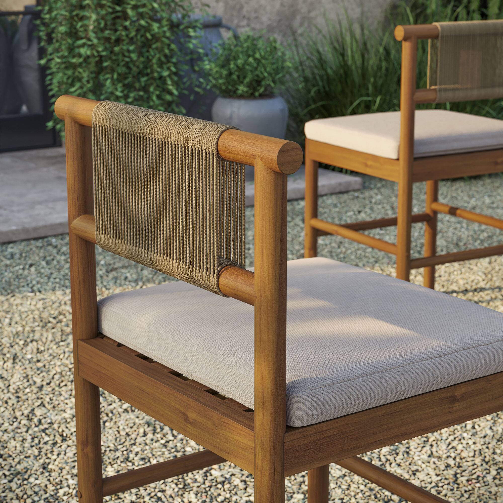 Alt View 1. Modway - Eleni Outdoor Teak Wood Counter Stools Set of 2 by Modway - Natural Sail.