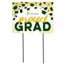 Jardine - SUNY Delhi Broncos 18" x 24" Proud Grad Yard Sign - White