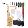 VEVOR - Alto Saxophone, E Flat, Brass Saxophone Beginner Kit with Carrying Case, Mouthpiece, Straps, Cleaning Cloth Rod - Gold