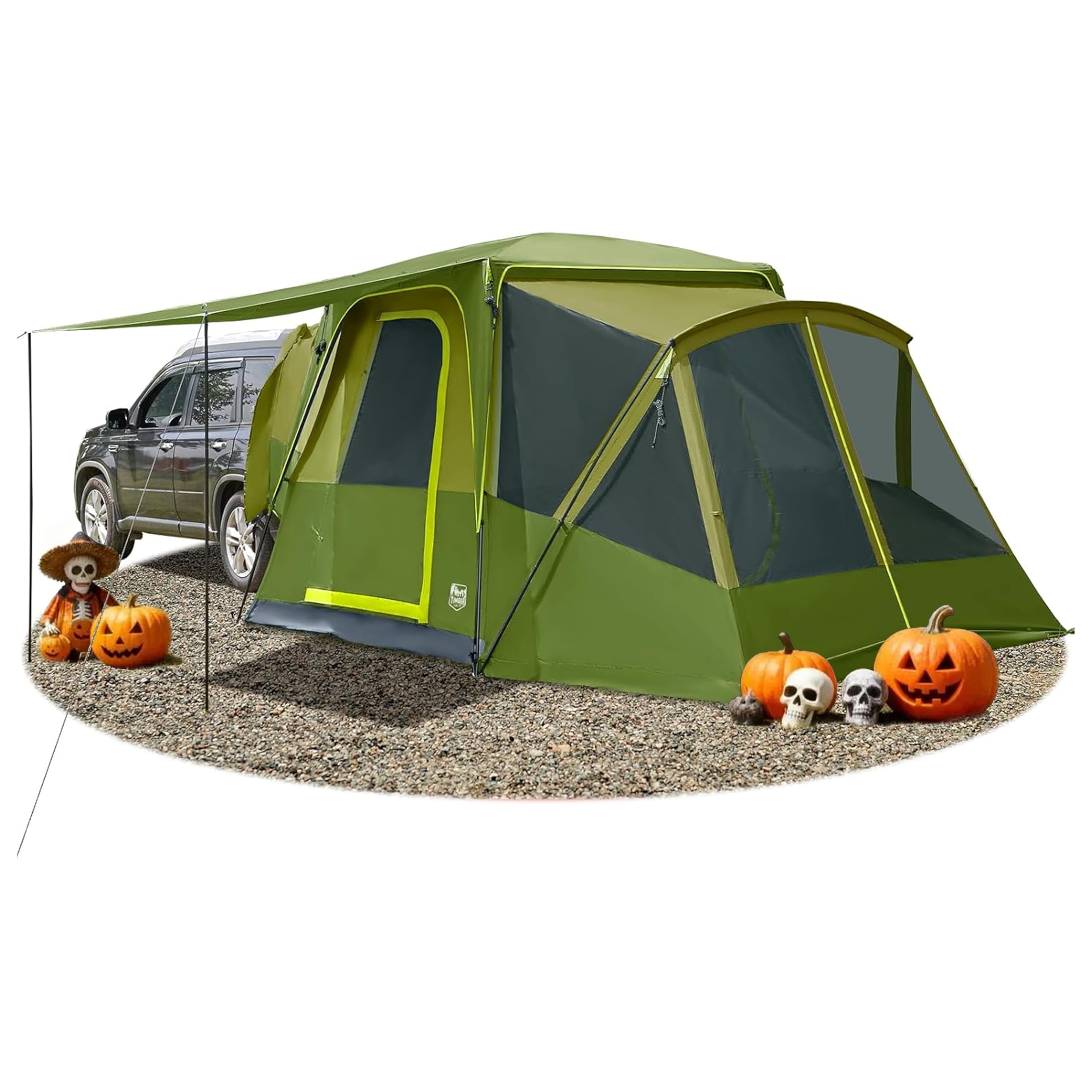 Skar Audio - Person Suv Tent With Screen Porch And Awning For Family Camping Weather Resistant Portable Van - Green 5-9 Person