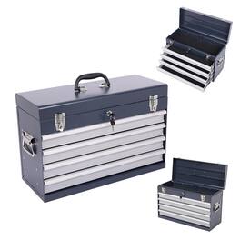 Boyel Living - Heavy Duty Metal Tool Box, 21-inch, Portable Metal Tool Box with 4 Drawers