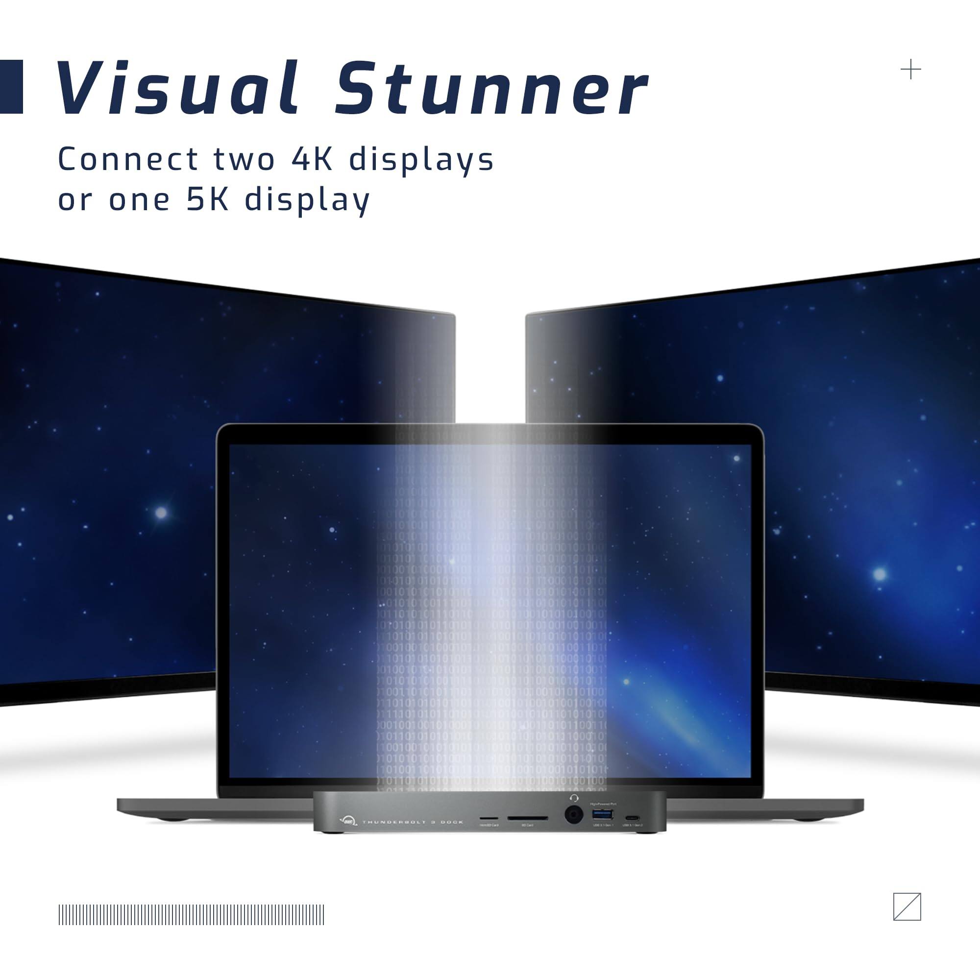 Visual Stunner  
Connect two 4K displays or one 5K display