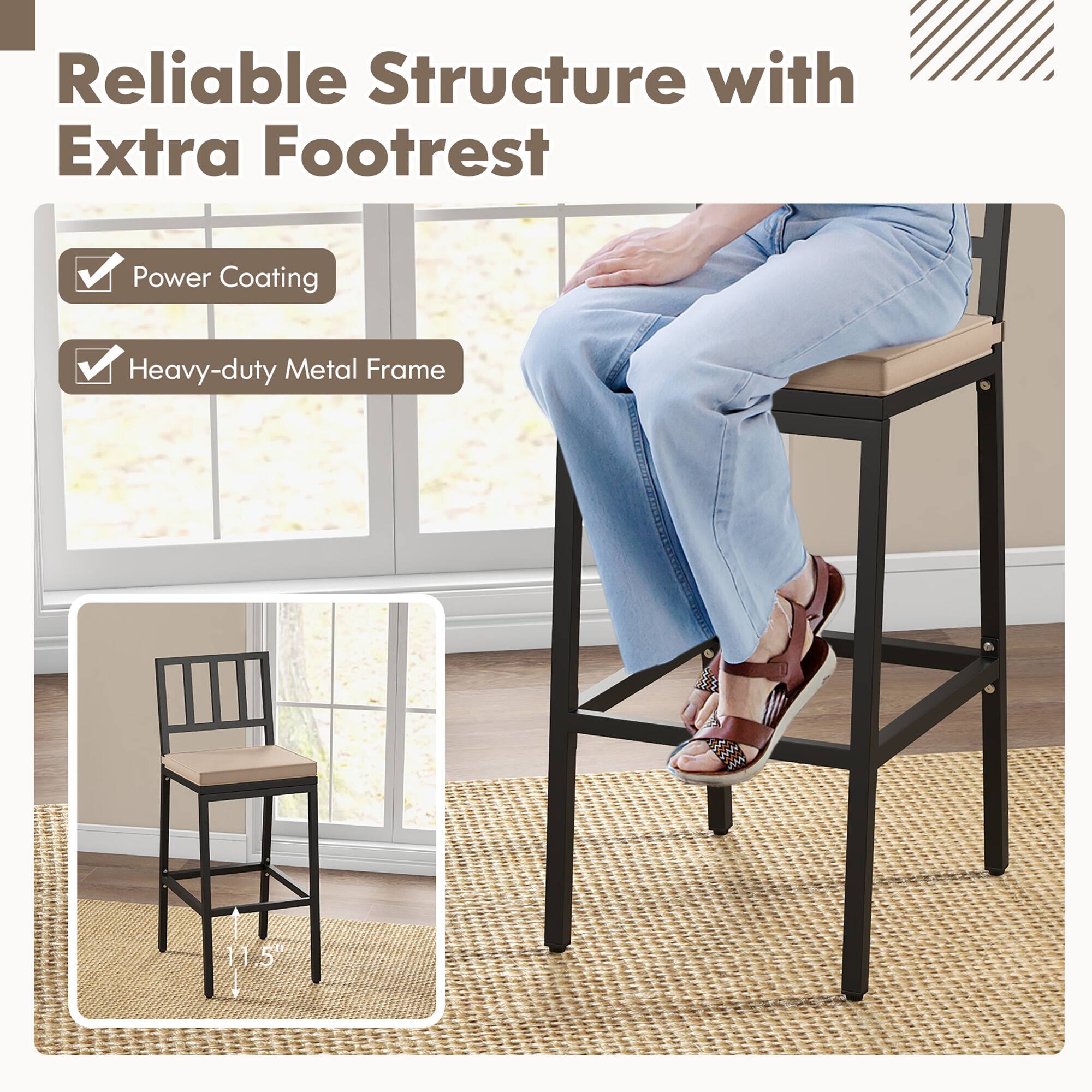 Reliable Structure with Extra Footrest

- Power Coating
- Heavy-duty Metal Frame