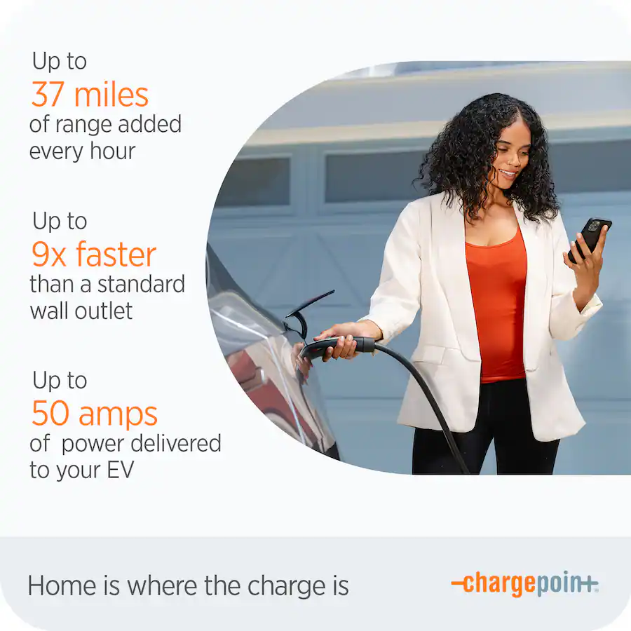 ChargePoint Home Flex Level 2 EV Charger NACS, Hardwired EV Fast Charge ...