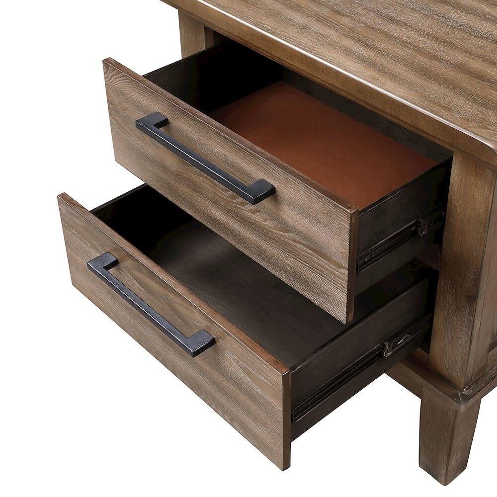 Alt View 2. New Classic Furniture - Cagney Wood Nightstand in Vintage (Set of 2) - Vintage.