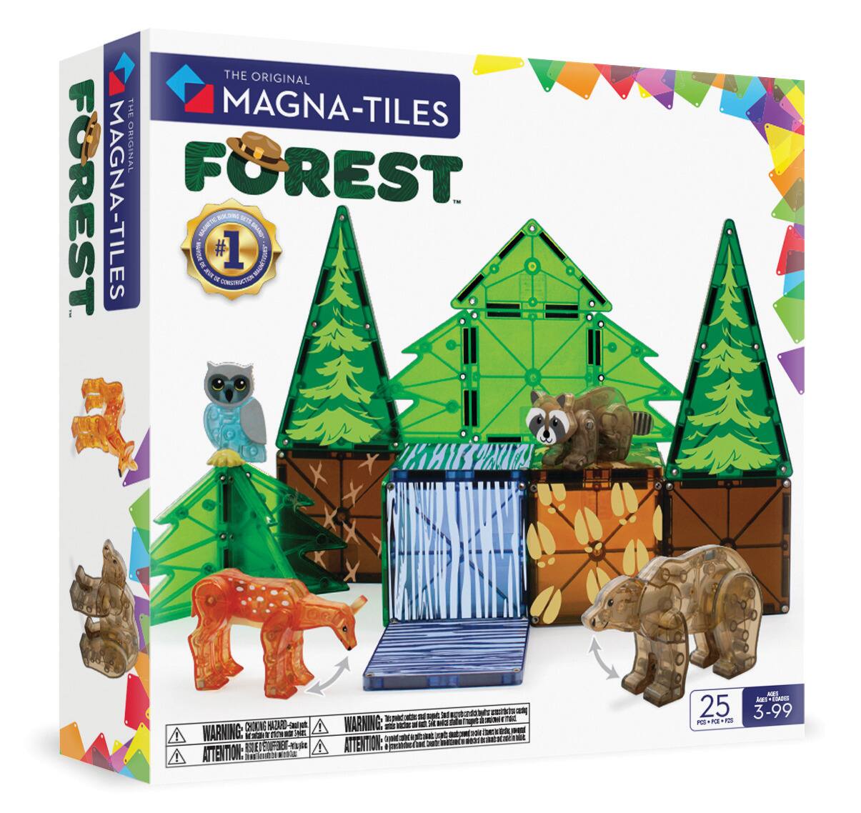 Forest Animals 25-Piece Magnetic Construction Set, THE ORIGINAL MAGNA-TILES