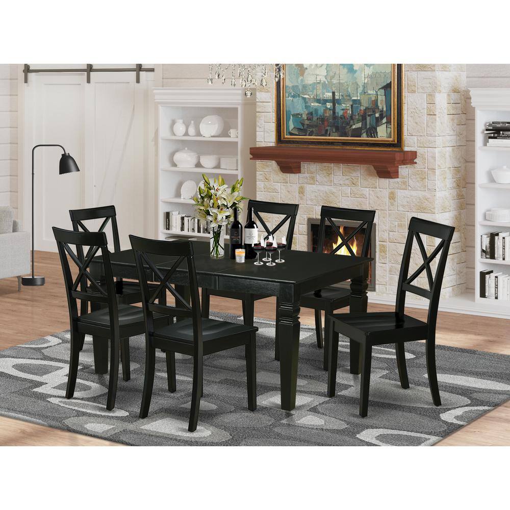 Left. East West Furniture - Dining Room Set Black - Brown.
