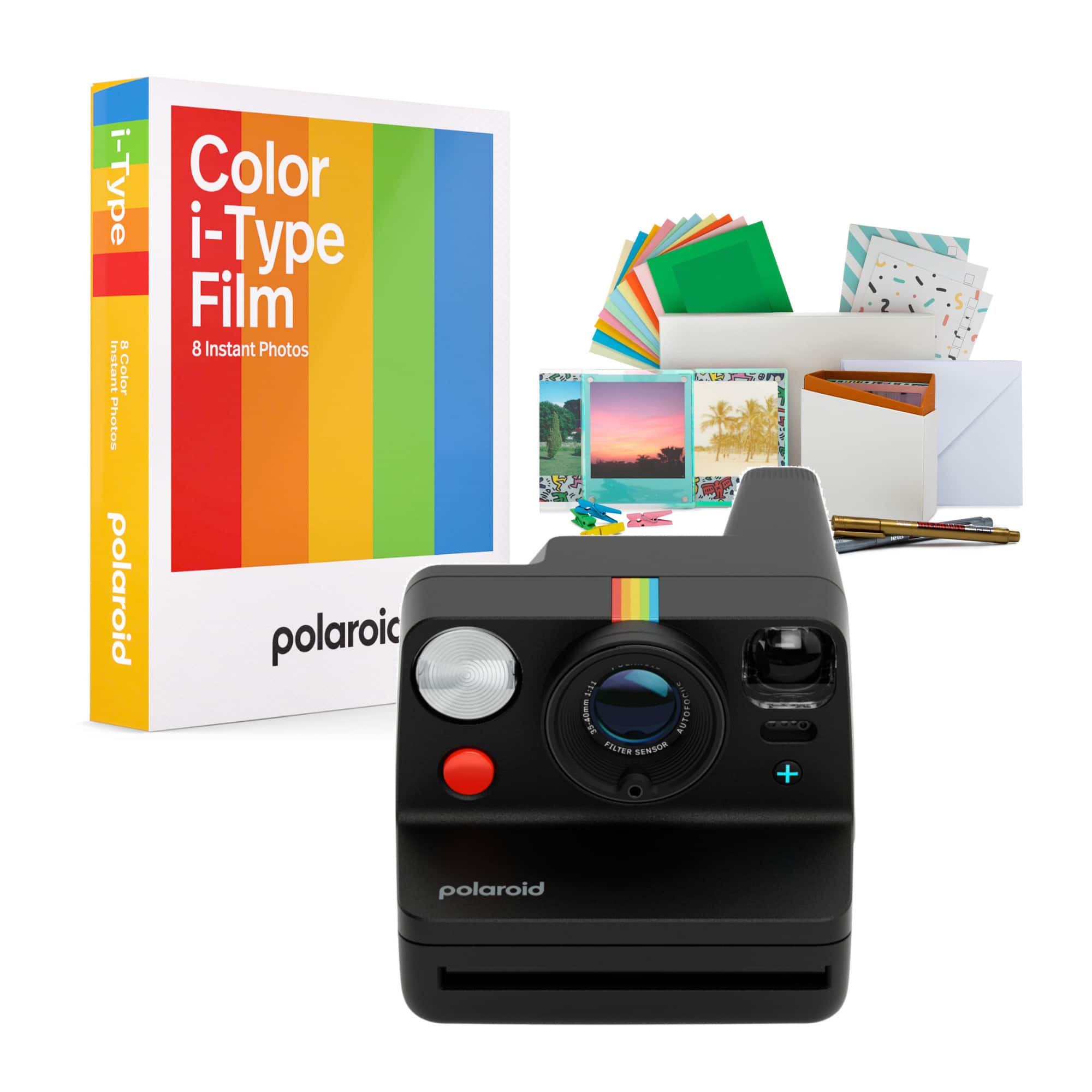 Polaroid - Now Plus Gen 3 Instant Camera with Two Lens AF System Bundle - Black