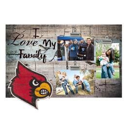 Fan Creations - Louisville Cardinals 11" x 19" I Love My Family Clip Photo Frame - Multicolor