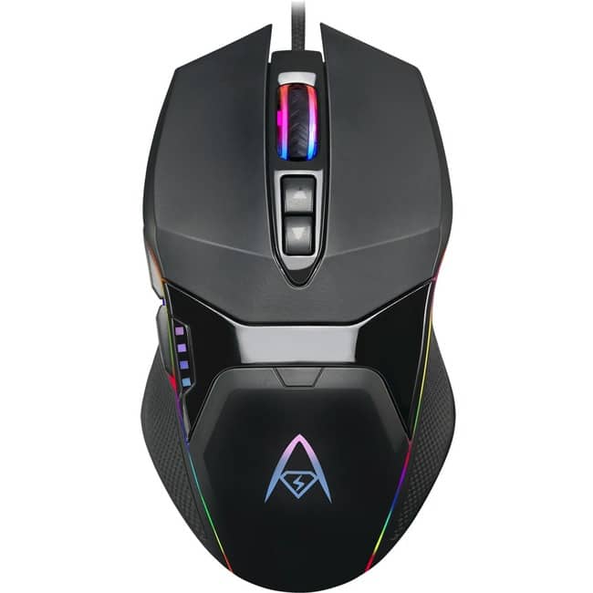 Adesso - iMouse X5 - 6400 DPI, RGB illuminated Gaming Mouse - 6 level adjustable DPI up to 6400 - 7 buttons - adjustable weight - Wired - Black
