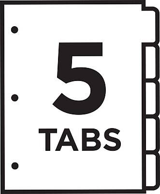 Alt View 4. Avery - Ready Index Table of Contents Paper Dividers, 1-5 Tabs - Multicolor.