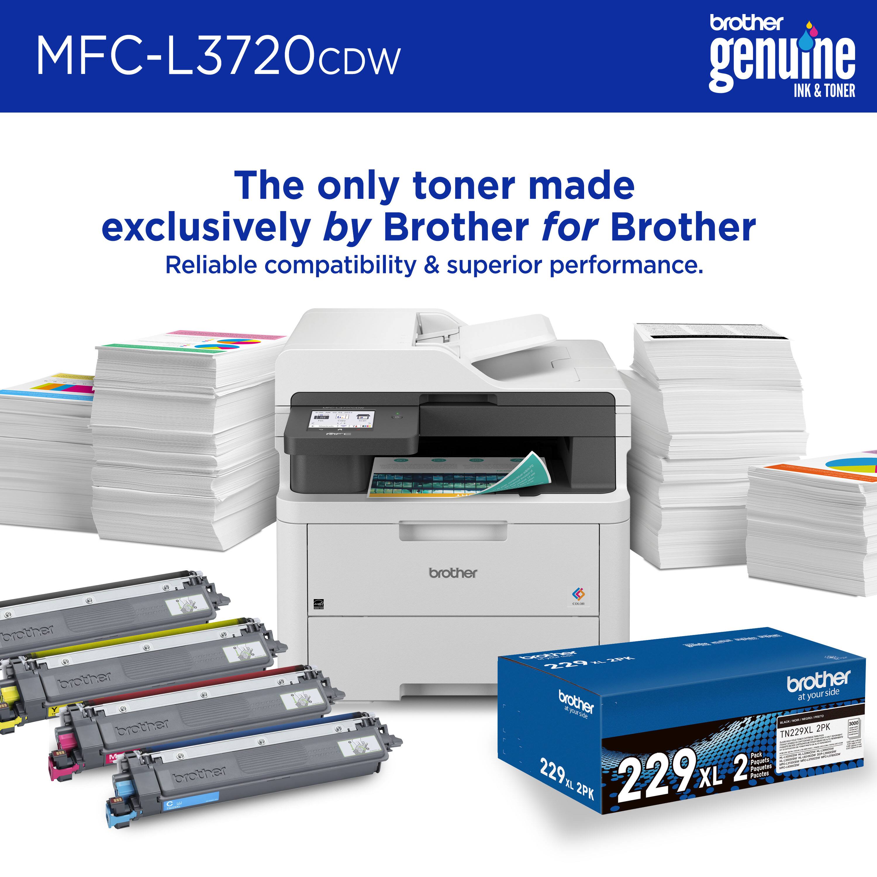 MFC-L3720CDW brother genuine INK & TONER The only toner made exclusively by Brother for Brother Reliable compatibility & superior performance. brother 1 : brether brether brether bbrother nE ' 225 brother side brother at your . TH   : - TN229XL 2PK .  Put Poquero 229 229 XL 2 PALes Popytes  2PK
