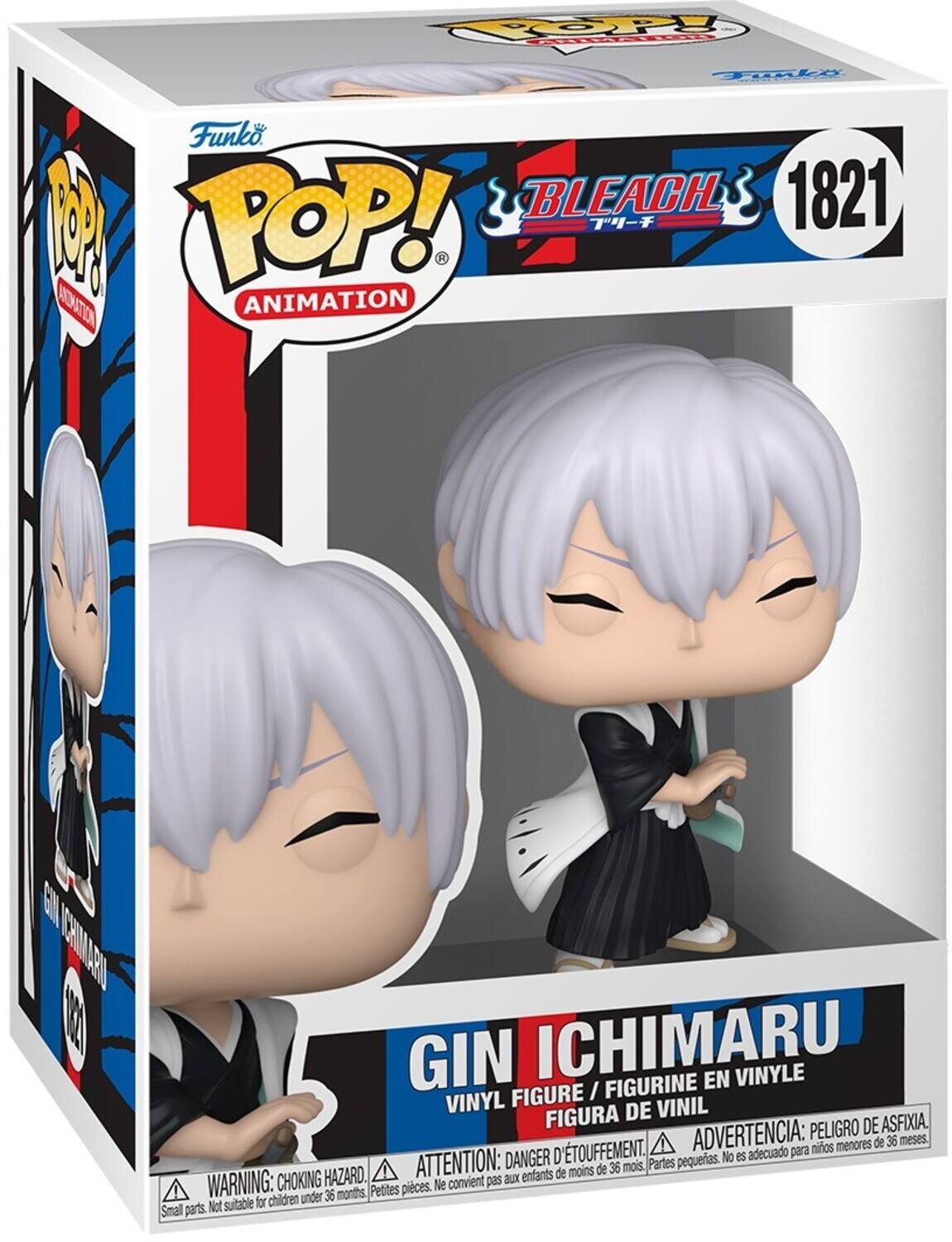 TOOPY Funko 9 POP! BLEACH 1821 ANIMATION GIN ICHIMARU EN VINYLE FIGURE I FIGURINE VINYL DE VINIL FIGURA PELIGRO DE ASFIXIA. TOUFFEMENT. ADVERTENCIA: para niños menores de 36 meses. DANGER D pequeñas. No es adecuado HAZARD. ATTENTION: aux enfants de moins de 36 mois. Partes pequeñas. Not suitable for children under 36 months, Small parts.