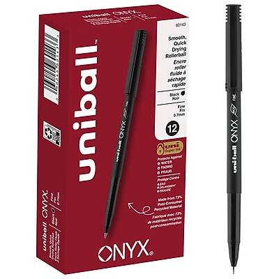 ONYX uniball T.T. ADT  
Smooth, Quick Drying Rollerball  
Encre roller fluide à séchage rapide  
Black Noir  
Fine Fin  
0.7mm  
12  
Made from 73% Recycled Materials  
Made in France  
ONYX