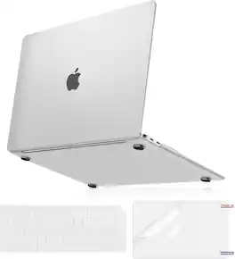 mosiso - Case for MacBook Air 13 inch 2022-2018 A2337 M1 A2179 A1932, Hard Shell with Keyboard Cover and Screen Protector - Translucent