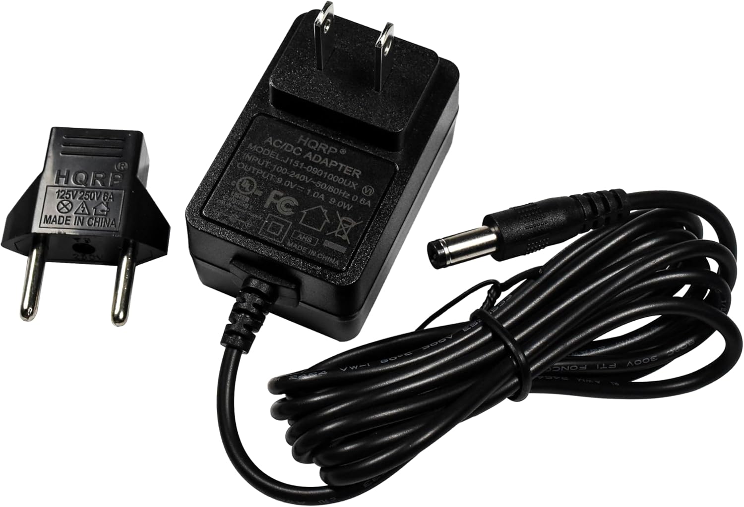 HQRF  
125V 250V 8A  
MADE IN CHINA  
MODEL: J15  
AC/DC HQRF  
INPUT ADAPTER  
OUTPUT: 9V  
INPUT: 100-240V~50/60Hz  
DC 1.0A  
9.0W  
MADE IN CHINA