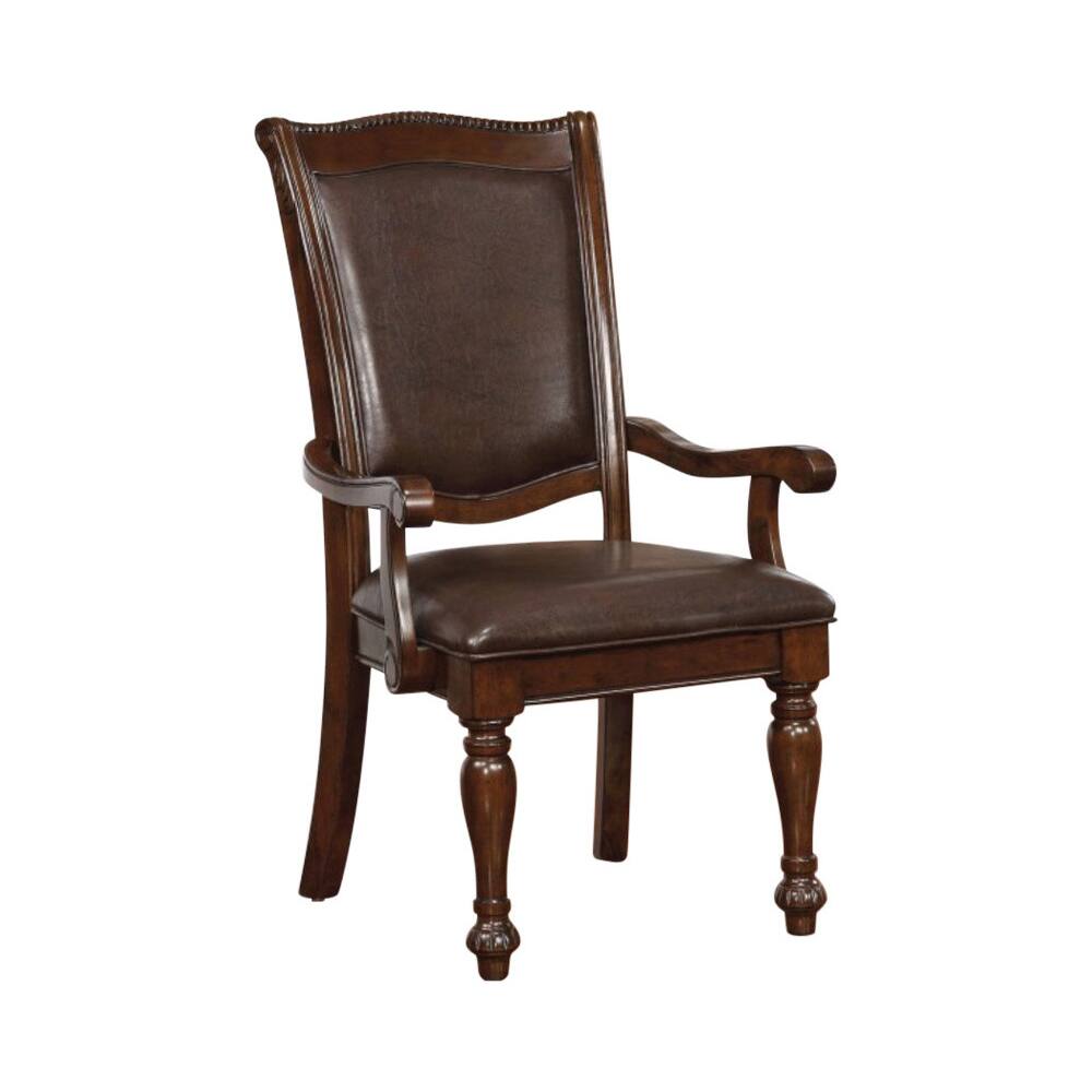 Front. Manhattan Lane - Alpena Traditional Arm Chairs, Set of 2, Cherry Brown - Brown Cherry.