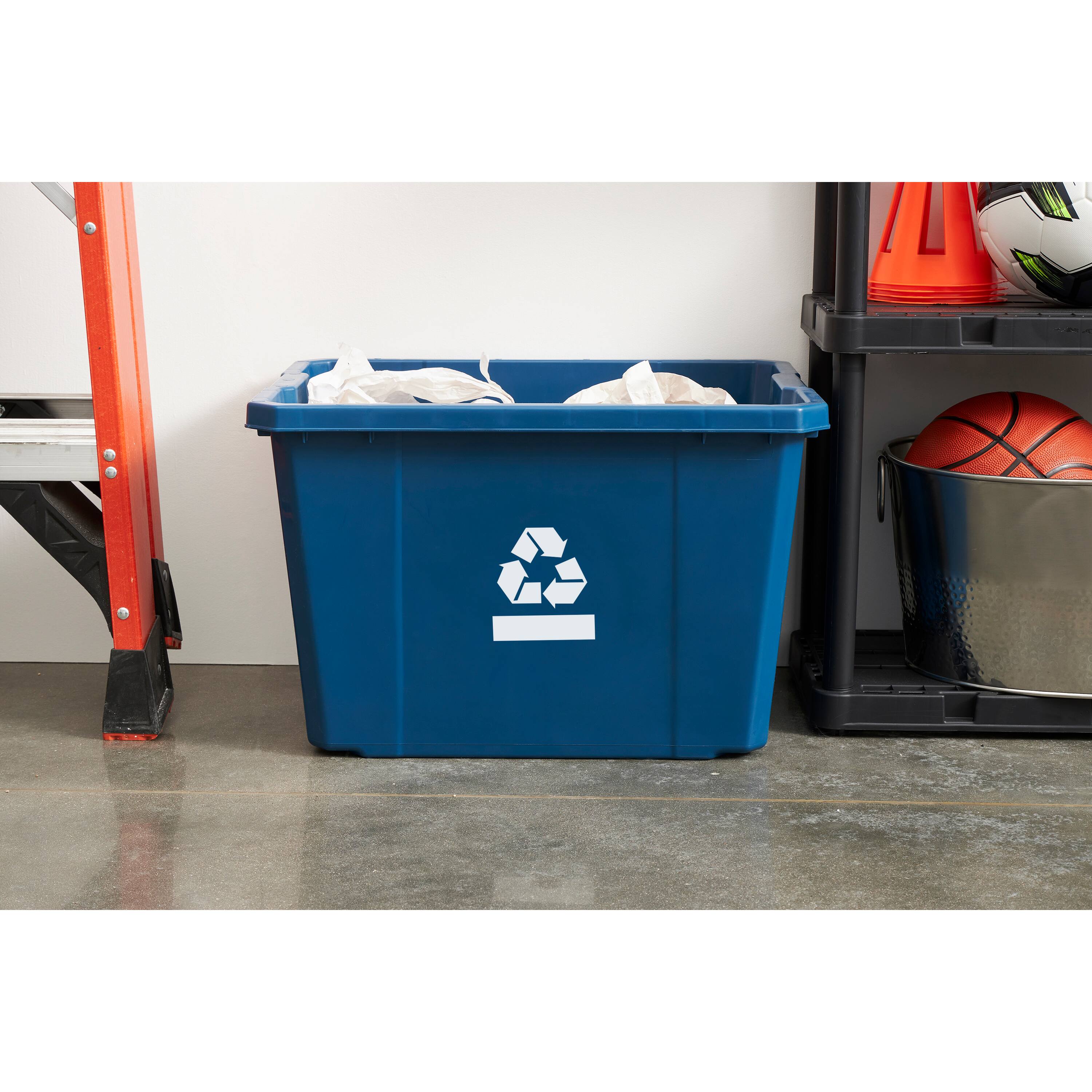 Alt View 8. Gracious Living - Gracious Living Medium Curbside Blue Box 17 Gallon Home Recycling Bin (6 Pack) - Blue.
