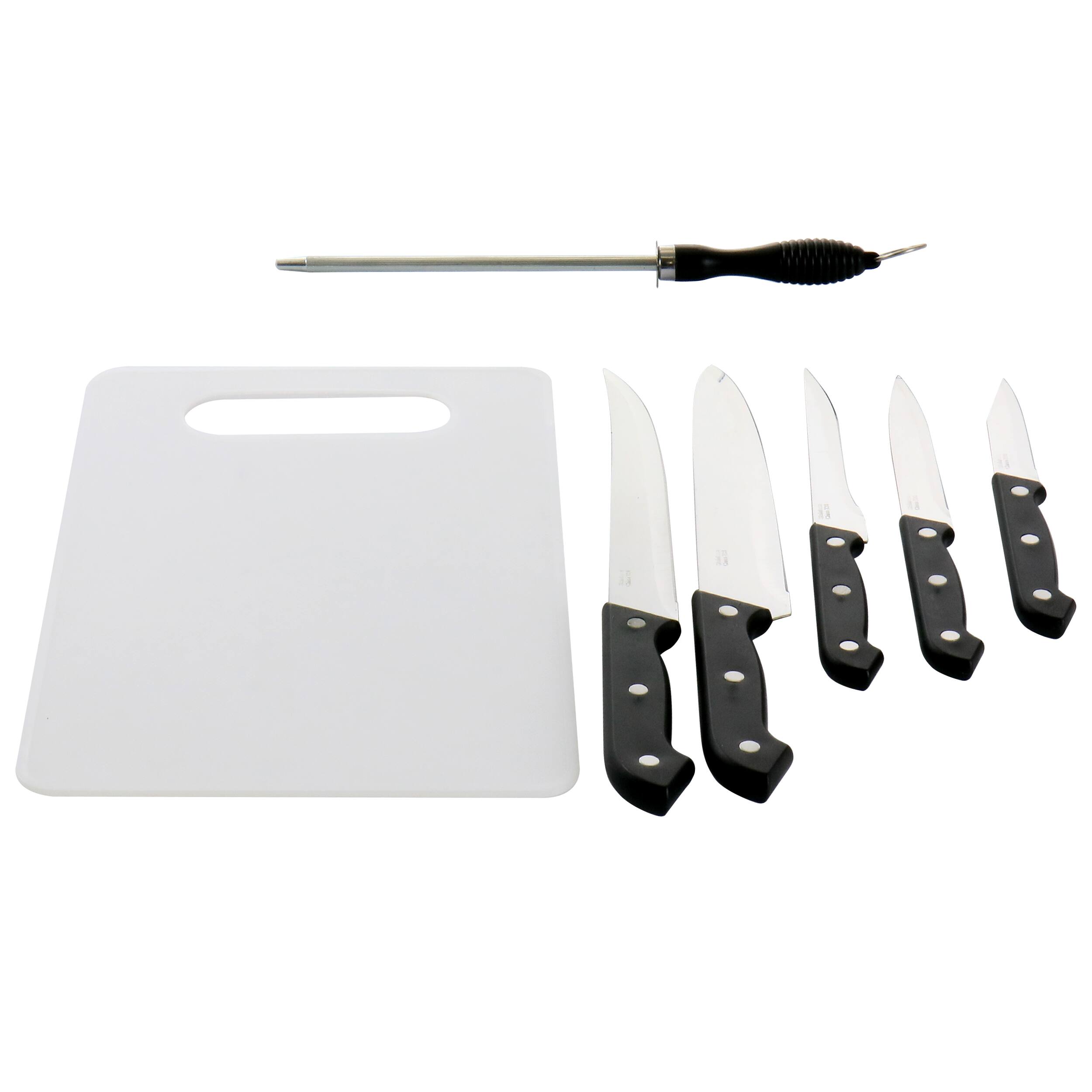 Alt View 1. Gibson - Gibson 7pc Canterbury Stainless Steel Cutlery Set - Black and White.