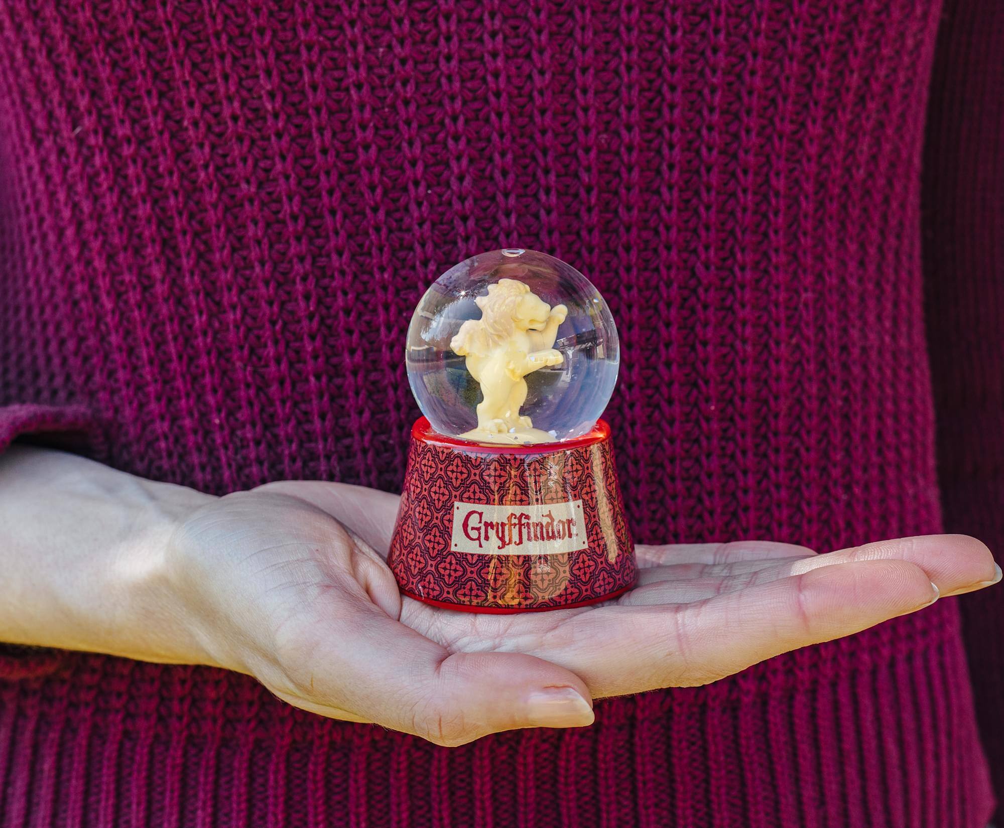 Alt View 3. Silver Buffalo - Harry Potter House Gryffindor 3-Inch Mini Light-Up Snow Globe - Red.