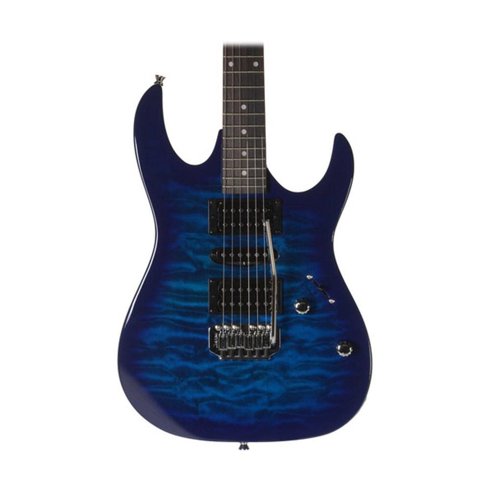 Back. Ibanez - Ibanez GRX70QA RG GIO Series 6-String Electric Guitar - Transparent Blue Burst - Transparent Blue Burst.