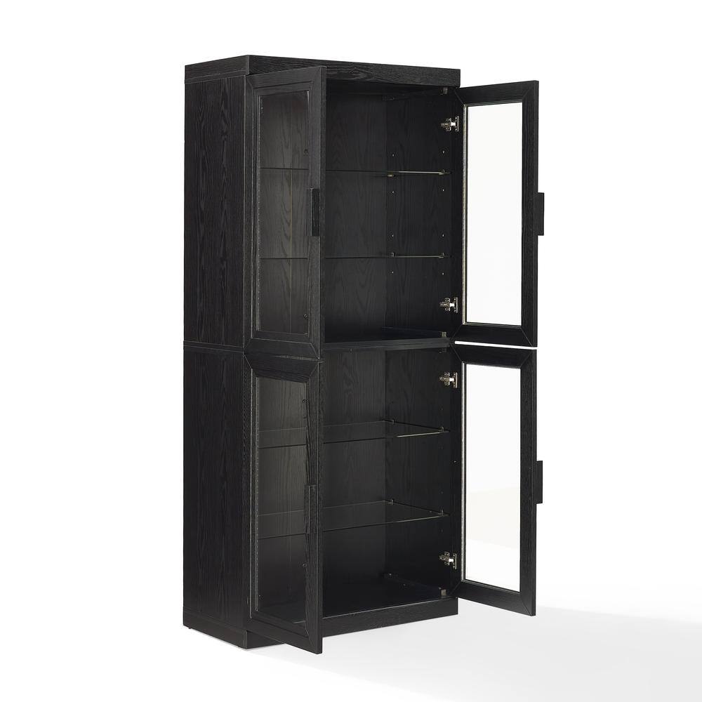 Alt View 1. Crosley Furniture - Essen Glass Door Kitchen Pantry Storage Cabinet - Black.