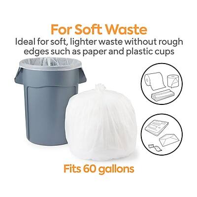 For Soft Waste  
Ideal for soft, lighter waste without rough edges such as paper and plastic cups  
Fits 60 gallons