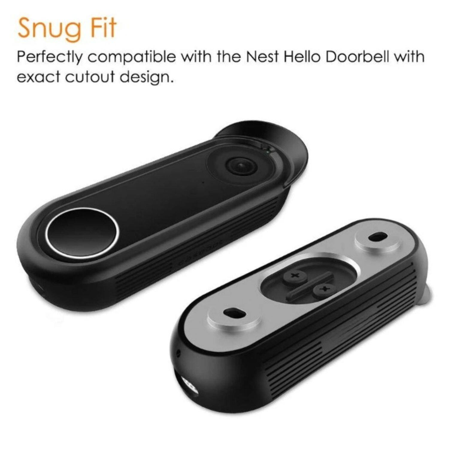 Snug Fit  
Perfectly compatible with the Nest Hello Doorbell with exact cutout design.
