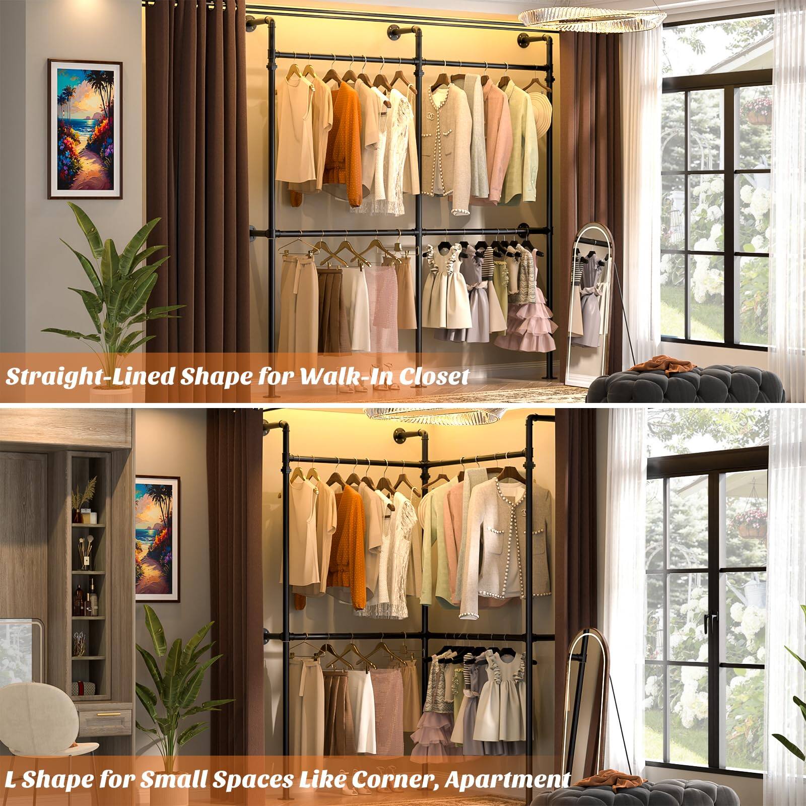 Straight-Lined Shape for Walk-In Closet

L Shape for Small Spaces Like Corner, Apartment