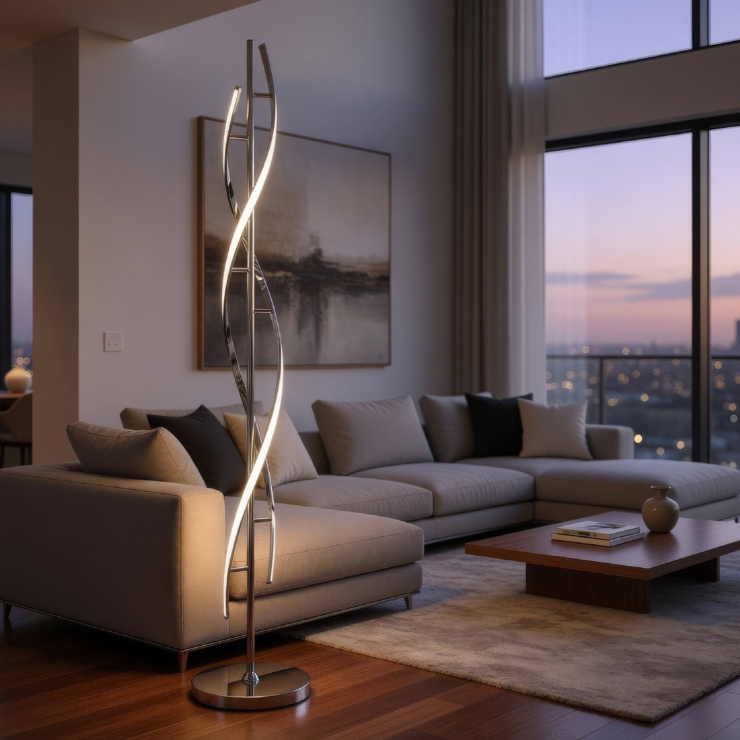 Alt View 3. Manhattan Lane - Jam 63 Inch Floor Lamp, LED, Metal Round Base, Accent Metal Base.