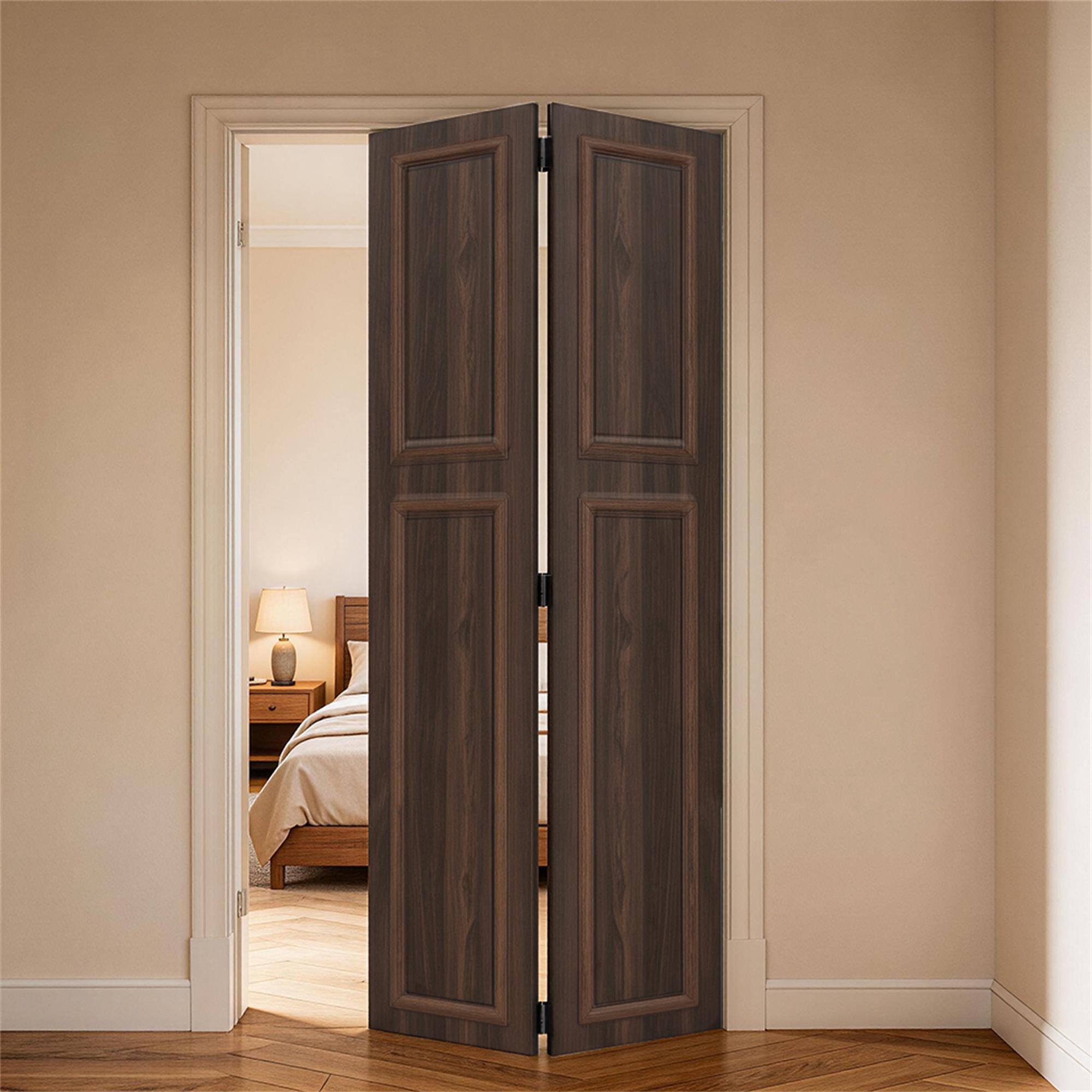 Alt View 2. Boyel Living - Antique brown Interior Barn Door 38-in L x 1.5-in W x 84-in H with Matching Installation Hardware - Antique brown.