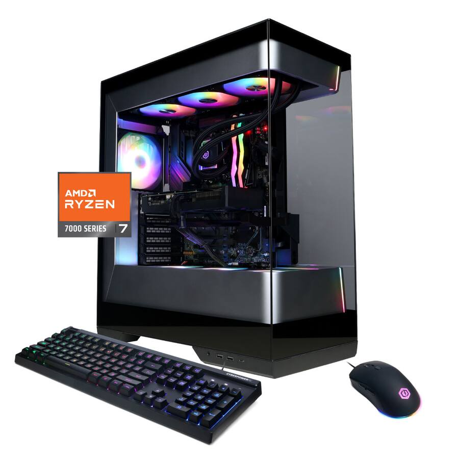 CyberPowerPC Gaming Desktop AMD Ryzen 7800X3D AMD Radeon RX 9070