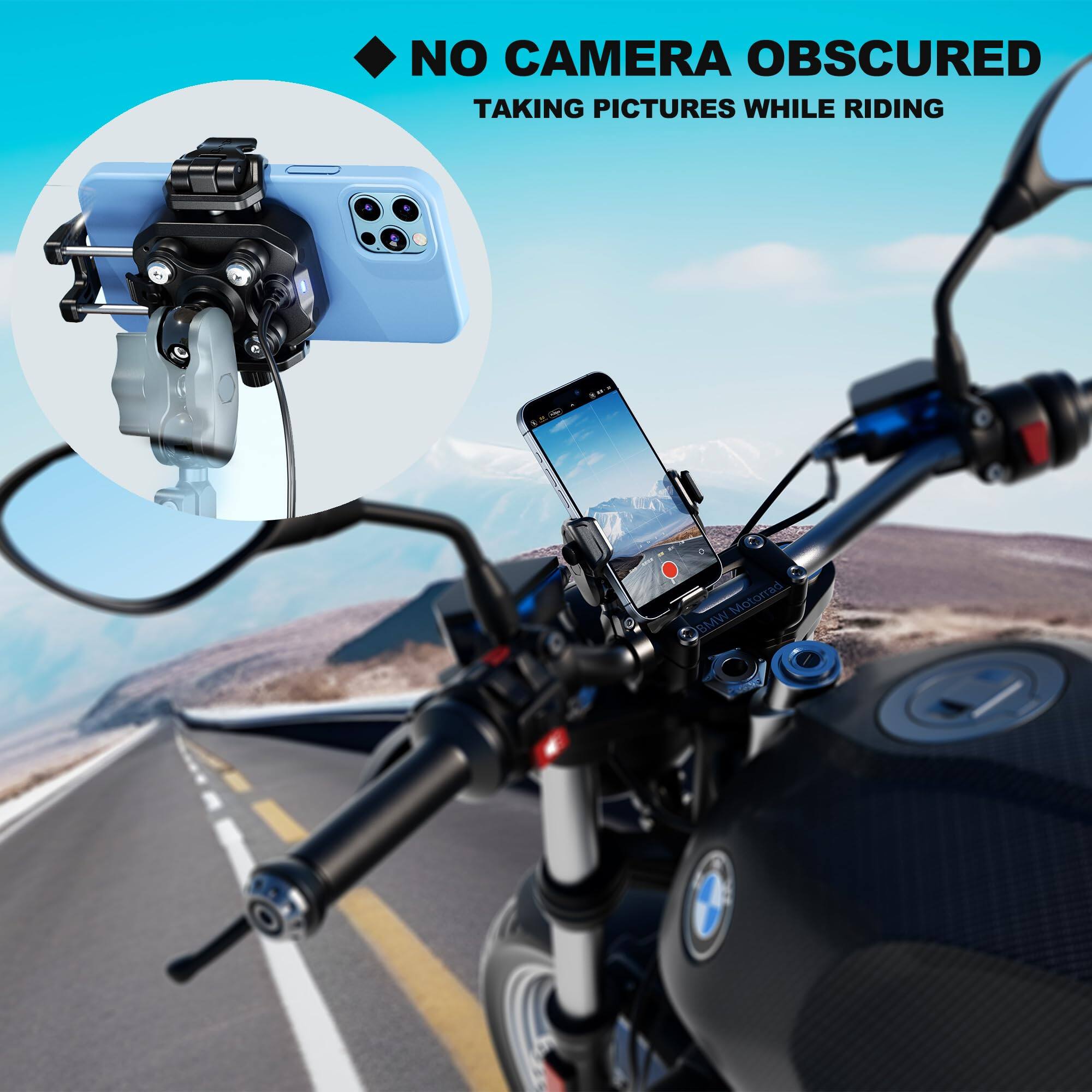 NO CAMERA OBSCURED  
TAKING PICTURES WHILE RIDING