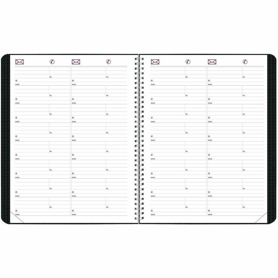 Angle. Brownline - Monthly 14 Month December 2025 to January 2027 11 x 8 1/2  Twin Wire Black Heavy Duty Planner.