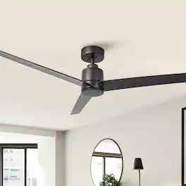 Parrot Uncle - 54" Modern Oil Rubbed Bronze No Light Ceiling Fan with Remote - Oil-Rubbed Bronze