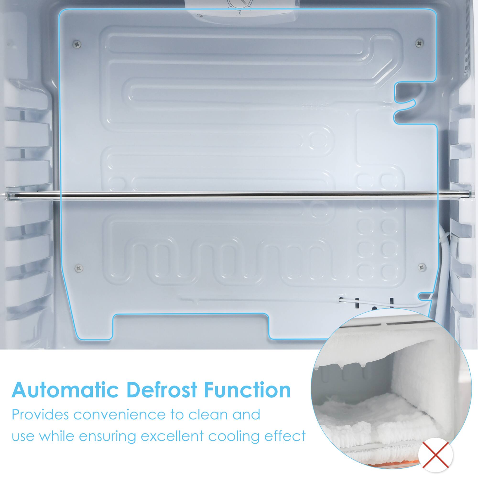 Automatic Defrost Function  
Provides convenience to clean and use while ensuring excellent cooling effect