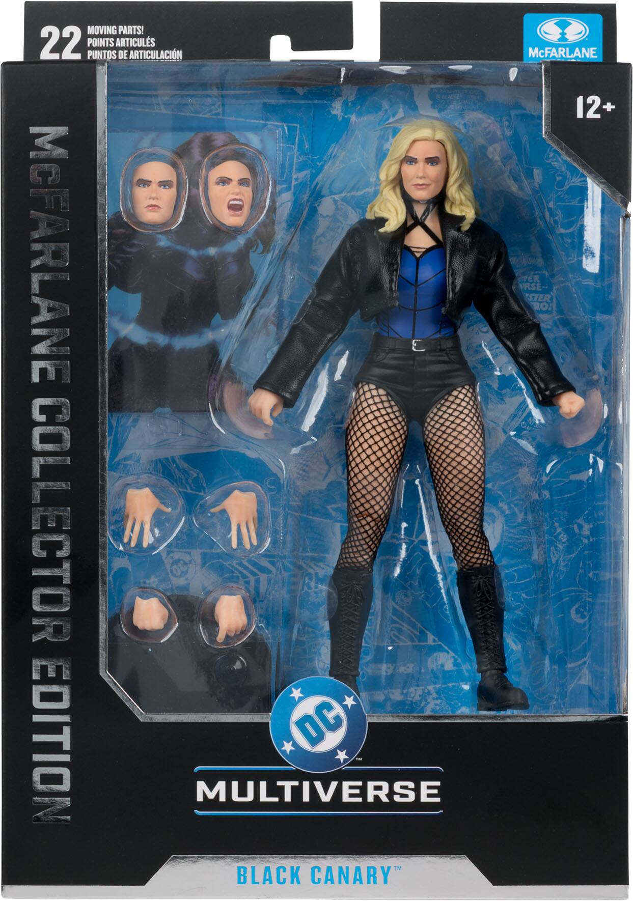 MOVING PARTS!  
22 POINTS ARTICULS  
PUNTOS DE ARTICULACIÓN  

McFARLANE  
COLLECTOR EDITION  

12+  

DC  
MULTIVERSE  
BLACK CANARY