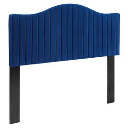 Brielle Channel Tufted Performance Velvet King/California King Headboard by Modway - Navy