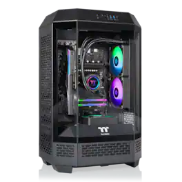 Thermaltake - LCGS Reactor 8796X Gaming Desktop AMD Ryzen 7 8700F, 32GB Memory, AMD Radeon RX 9060 XT 16GB, 1TB SSD NVMe M.2 - Black