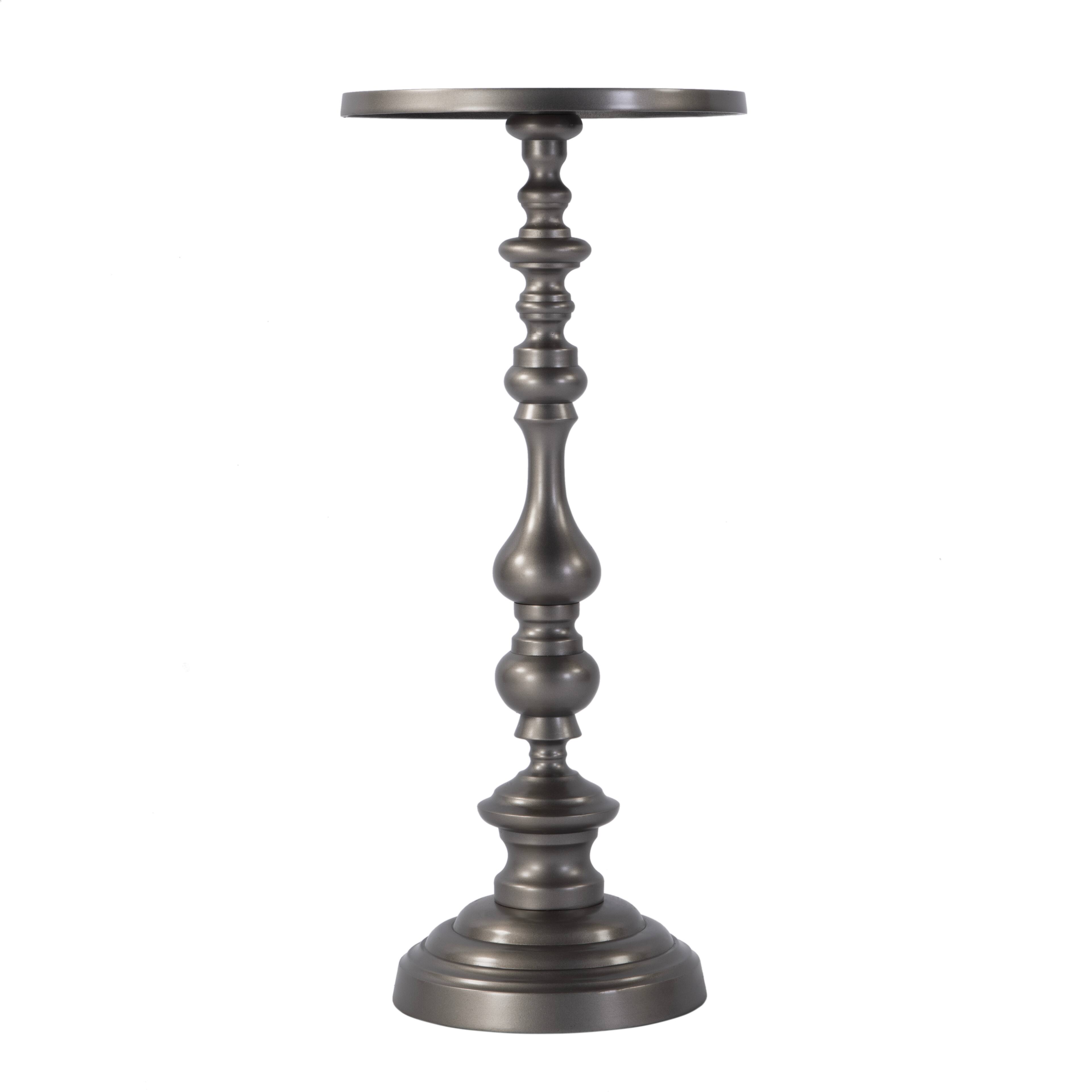 Alt View 1. Butler Specialty - Mario 10 in. W Round All Metal Pedestal Base End Table - Silver.