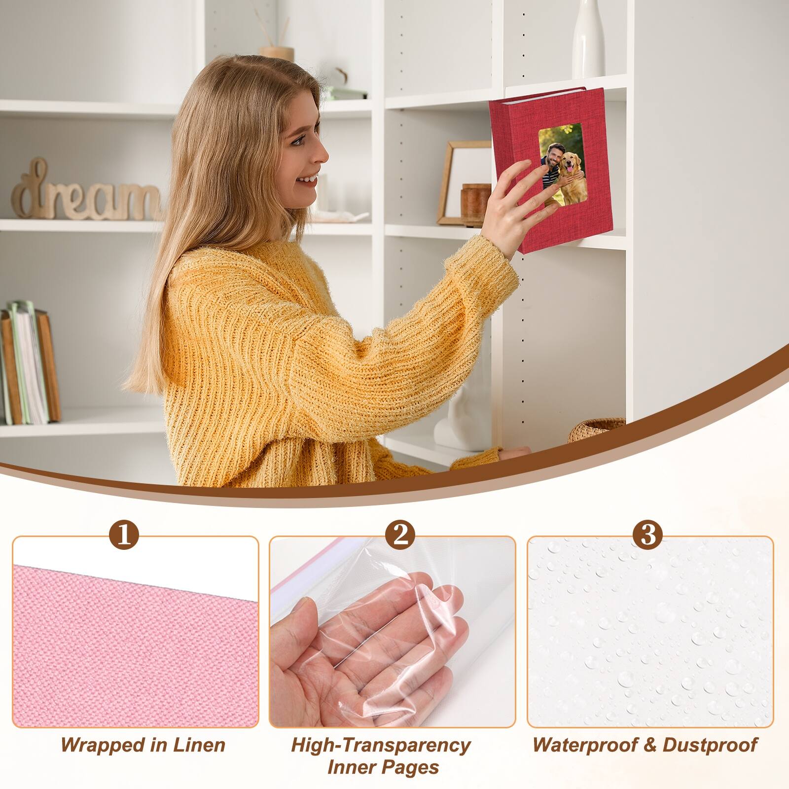 1. Wrapped in Linen
2. High-Transparency Inner Pages
3. Waterproof & Dustproof