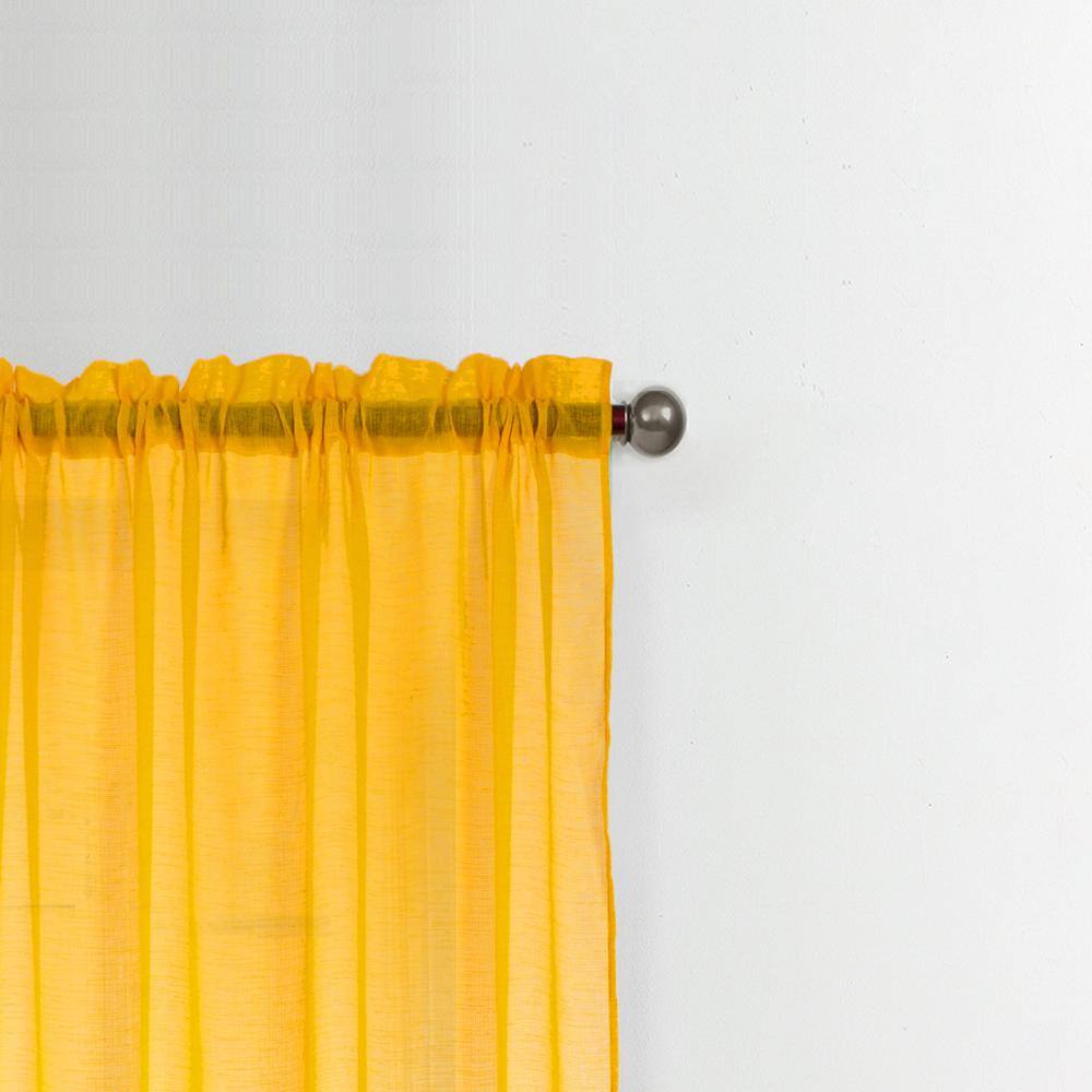Angle. RT Designers Collection - RT Designers Collection Astro Textured Rod Pocket Curtain Panel 54" x 90" Neon Yellow - Neon Yellow.