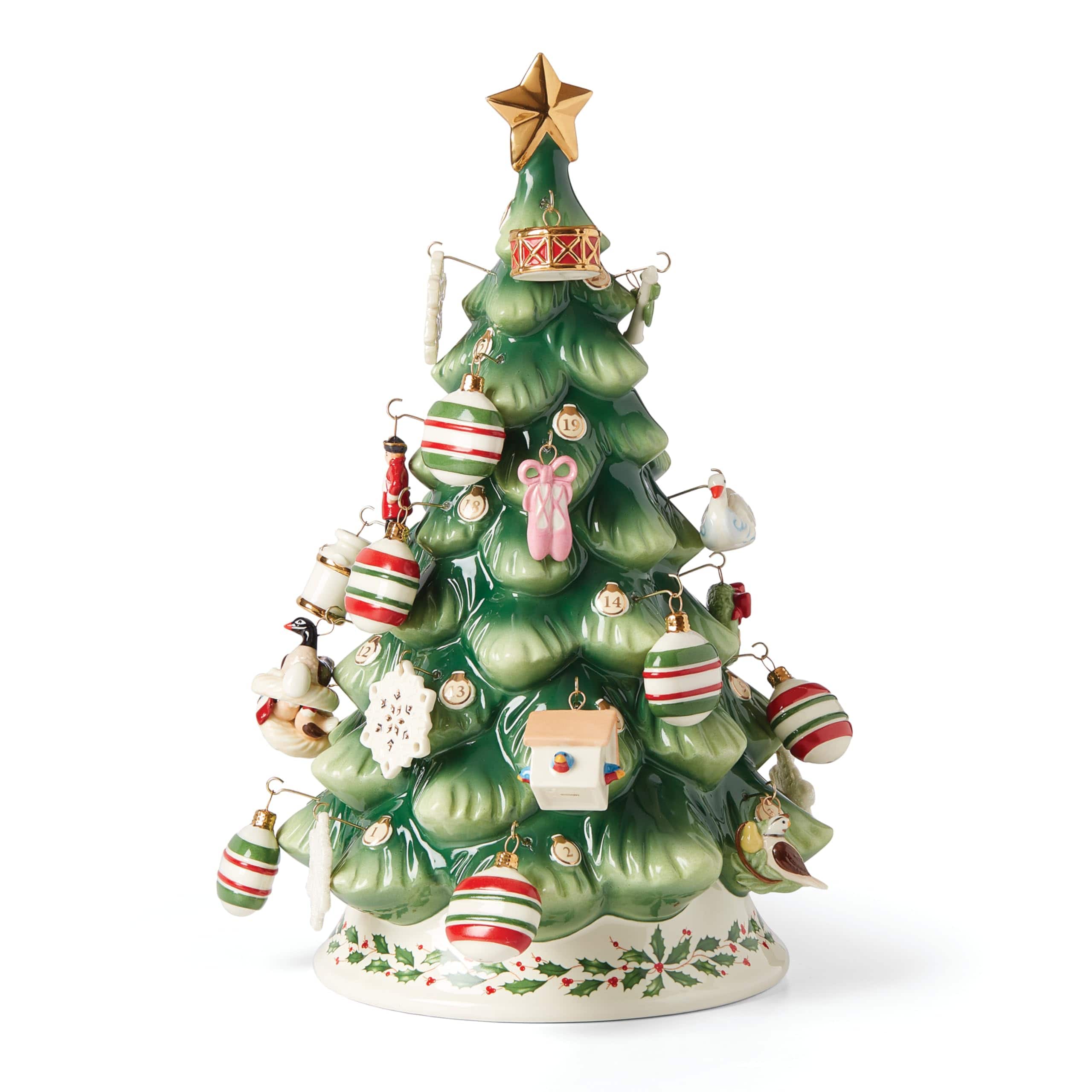 Stylel Star - Lenox 893625 Treasured Traditions Tree & Mini Ornaments 26-Piece Set, 25 Christmas Ornaments, 1 - Advent Calendar