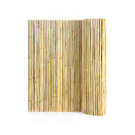 VEVOR - Natural Rolled Bamboo Fence, Eco-Friendly Bamboo Privacy Fence 4 ft H x 8 ft L x 0.75 inD, Decorative Bamboo Privacy - Natural Wood