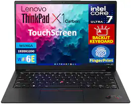 Lenovo - Refurbished Excellent - ThinkPad X1 Carbon Laptop 14.0 WUXGA Display (Ultra 7 155U, 32GB, 1TB SSD, Intel Graphics, Win 11 Pro) - Black