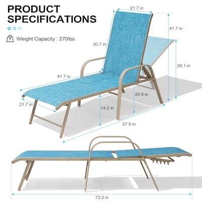 PRODUCT SPECIFICATIONS

- Weight Capacity: 270lbs

Dimensions:
- 21.7 in
- 41.7 in
- 30.7 in
- 29.1 in
- 20.9 in
- 14.2 in
- 57.9 in
- 73.2 in