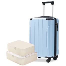 Loheer - 20 Inch Carry On Luggage Skyblue Hardshell Suitcase with Spinner Wheels and TSA Lock ABS Hard Case - Sky Blue